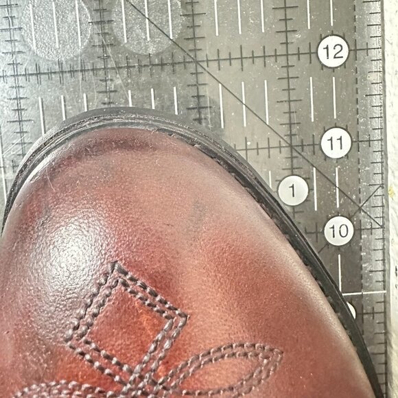 Miragum Men Size 10D Brown Burgundy Leather Slip Resistant Pull On Western Boot - Picture 13 of 13